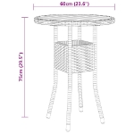 Set da Pranzo per Giardino 3 pz in Polyrattan Nero