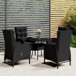 Set da Bistrot per Giardino 5 pz in Polyrattan Nero