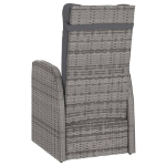 Set da Pranzo da Giardino 9 pz con Cuscini in Polyrattan Grigio