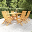 Set da Pranzo da Giardino 7 pz in Legno Massello di Teak