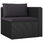 Set Divani da Giardino 9 pz con Cuscini in Polyrattan Nero