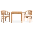 Set da Pranzo da Giardino 3 pz con Cuscini in Massello di Teak