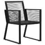 Set da Pranzo da Giardino 9 pz in Rattan PVC Nero