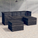 Set Divani da Giardino su Pallet 5 pz Legno Pino Grigio Scuro