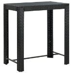 Set Bar da Giardino 7 pz con Cuscini in Polyrattan Nero