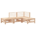 Set Salotto da Giardino 4 pz in Legno Massello di Pino