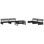 Set Salotto da Giardino 6 pz Nero in Legno Massello di Pino