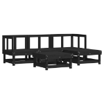 Set Salotto da Giardino 5 pz Nero in Legno Massello di Pino