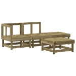 Set Salotto da Giardino 4 pz in Legno Impregnato di Pino