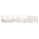 Set Salotto da Giardino 7 pz Bianco in Legno Massello di Pino