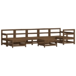 Set Salotto da Giardino 8pz in Legno Massello di Pino Miele