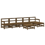 Set Salotto da Giardino 7 pz Miele in Legno Massello di Pino