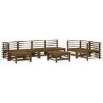 Set Salotto da Giardino 8pz in Legno Massello di Pino Miele
