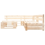 Set Divani da Giardino con Pallet 4 pz Naturale in Legno