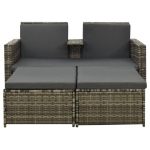 Set Divani da Giardino 3 pz con Cuscini in Polyrattan Grigio