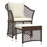 Set Divani da Giardino 2 pz con Cuscini in Polyrattan Marrone