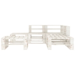 Set Salotto da Giardino 6 pz Pallet in Legno Bianco