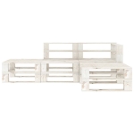 Set Salotto da Giardino 4 pz Pallet in Legno Bianco