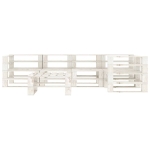 Set Salotto da Giardino 6 pz su Pallet in Legno Bianco