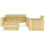 Set Divani da Giardino 3 pz in Legno di Pino Impregnato