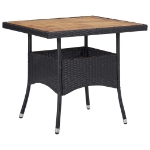 Set Mobili da Pranzo per Giardino 5 pz Nero Polyrattan e Acacia