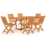 Set da Pranzo da Giardino 7 pz in Legno Massello di Teak