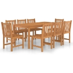 Set da Pranzo per Esterni 9 pz in Legno Massello di Teak