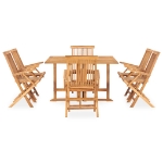 Set da Pranzo da Giardino 7 pz Pieghevole in Massello di Teak