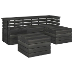 Set Divani da Giardino su Pallet 5 pz Legno Pino Grigio Scuro