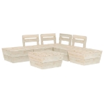 Set Divani da Giardino su Pallet 6 pz in Legno Abete Impregnato