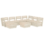 Set Divani da Giardino su Pallet 8 pz in Legno Abete Impregnato