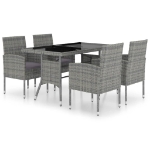 Set Mobili da Pranzo Giardino 5 pz Polyrattan Antracite Grigio