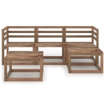 Set Salotto Giardino 5 pz in Legno di Pino Impregnato Marrone