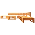 Set Divani da Giardino su Pallet 6 pz Marrone Miele in Legno