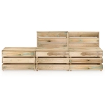 Set Salotto da Giardino 3 pz in Legno di Pino Impregnato Verde