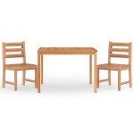 Set da Pranzo per Giardino 3 pz in Legno Massello di Teak