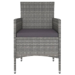 Set Pranzo da Giardino 5pz Polyrattan e Massello Acacia Grigio