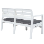 Set Salotto da Giardino 4 pz in Plastica Bianco