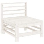 Set Salotto da Giardino 7 pz Bianco in Legno Massello di Pino