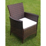 Set da Pranzo da Giardino 7 pz con Cuscini Polyrattan Marrone