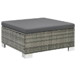 Set Divani da Giardino 10 pz con Cuscini in Polyrattan Grigio