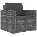 Set Divani da Giardino 13 pz con Cuscini in Polyrattan Grigio