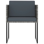 Set Pranzo da Giardino 13 pz con Cuscini in Polyrattan Grigio