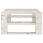 Set Salotto da Giardino 4 pz Pallet in Legno Bianco