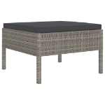 Set Divani da Giardino 6 pz con Cuscini in Polyrattan Grigio