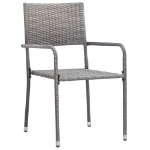 Set da Pranzo Giardino 3 pz Polyrattan e Massello Acacia Grigio