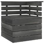 Set Divani da Giardino su Pallet 7 pz Legno Pino Grigio Scuro