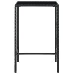 Set da Bar da Giardino 5 pz con Cuscini in Polyrattan Nero