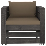 Set Salotto da Giardino con Cuscini 7pz Legno Impregnato Grigio