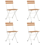 Set Bistrò Pieghevole 5pz in Legno Massello di Acacia e Acciaio